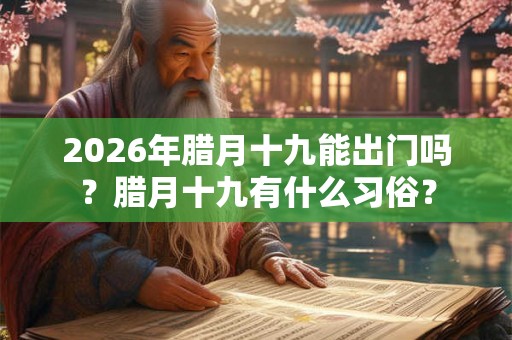 2026年腊月十九能出门吗？腊月十九有什么习俗？