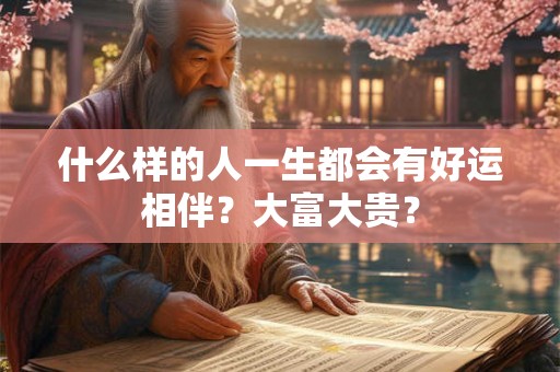 什么样的人一生都会有好运相伴?大富大贵? 什么样的人一生都会有好运相伴?大富大贵?