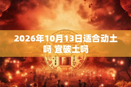 2026年10月13日适合动土吗 宜破土吗
