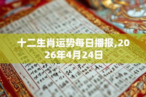 十二生肖运势每日播报,2026年4月24日