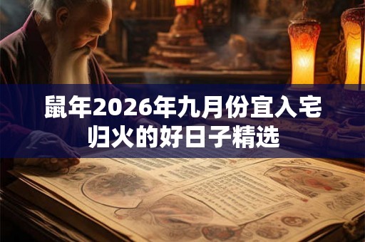 鼠年2026年九月份宜入宅归火的好日子精选