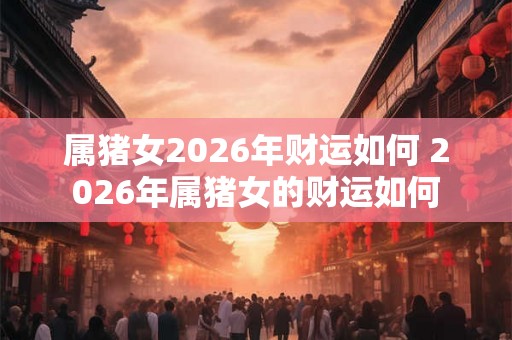 属猪女2026年财运如何 2026年属猪女的财运如何