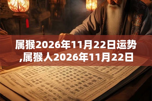 属猴2026年11月22日运势,属猴人2026年11月22日财运,生肖猴2026年11月22日运势