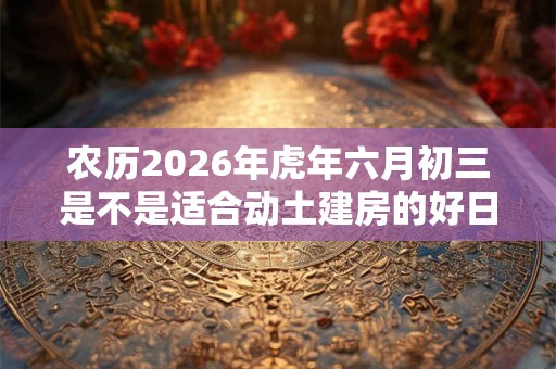 农历2026年虎年六月初三是不是适合动土建房的好日子？