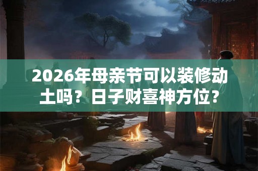 2026年母亲节可以装修动土吗？日子财喜神方位？