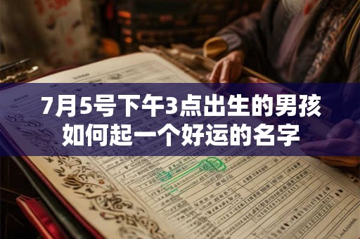 7月5号下午3点出生的男孩如何起一个好运的名字