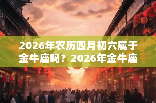 2026年农历四月初六属于金牛座吗?2026年金牛座爱情运势如何? 2026年农历四月初六属于金牛座吗?2026年金牛座爱情运势如何?