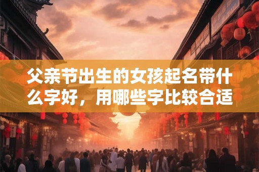 父亲节出生的女孩起名带什么字好，用哪些字比较合适