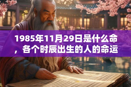 1985年11月29日是什么命，各个时辰出生的人的命运