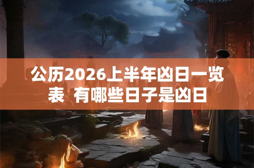 公历2026上半年凶日一览表  有哪些日子是凶日