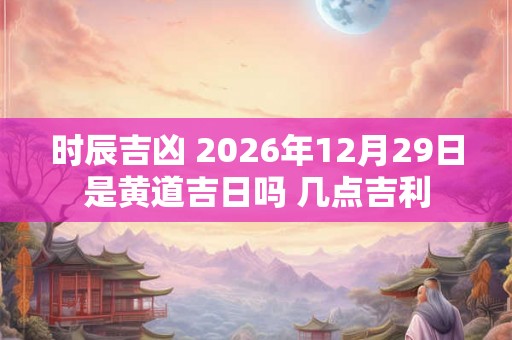 时辰吉凶 2026年12月29日是黄道吉日吗 几点吉利 时辰吉凶 2026年12月29日是黄道吉日吗 几点吉利