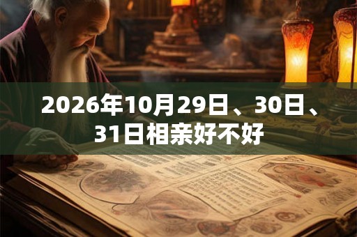 2026年10月29日、30日、31日相亲好不好