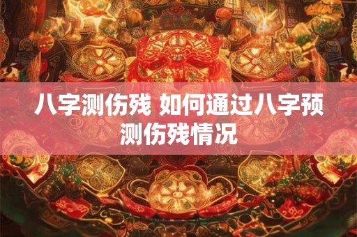 八字测伤残 如何通过八字预测伤残情况 八字测伤残 如何通过八字预测伤残情况