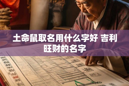 土命鼠取名用什么字好 吉利旺财的名字