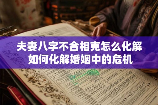 夫妻八字不合相克怎么化解 如何化解婚姻中的危机
