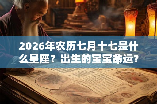 2026年农历七月十七是什么星座？出生的宝宝命运？