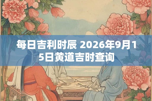 每日吉利时辰 2026年9月15日黄道吉时查询 每日吉利时辰 2026年9月15日黄道吉时查询