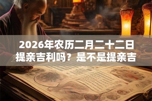 2026年农历二月二十二日提亲吉利吗？是不是提亲吉日？