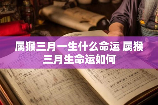 属猴三月一生什么命运 属猴三月生命运如何
