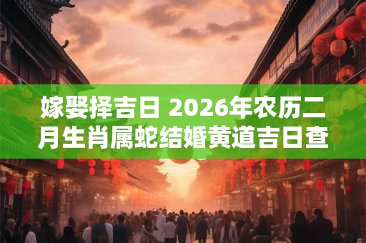 嫁娶择吉日 2026年农历二月生肖属蛇结婚黄道吉日查询
