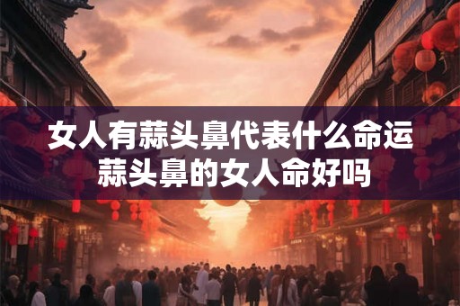 女人有蒜头鼻代表什么命运 蒜头鼻的女人命好吗