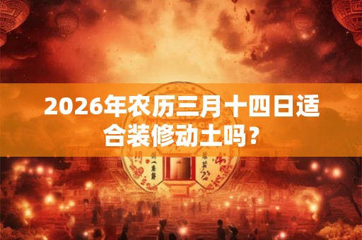 2026年农历三月十四日适合装修动土吗? 2026年农历三月十四日适合装修动土吗?