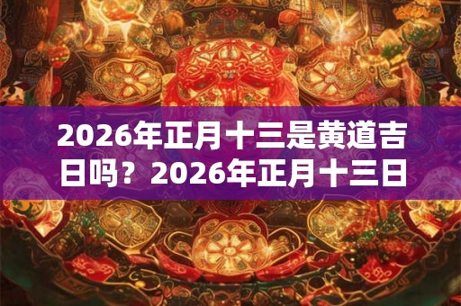 2026年正月十三是黄道吉日吗?2026年正月十三日子怎么样? 2026年正月十三是黄道吉日吗?2026年正月十三日子怎么样?