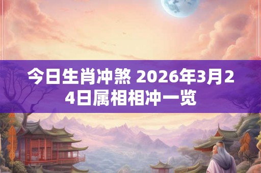 今日生肖冲煞 2026年3月24日属相相冲一览