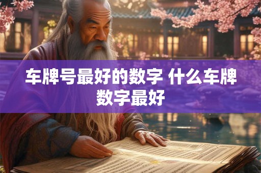 车牌号最好的数字 什么车牌数字最好