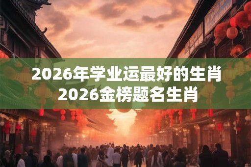 2026年学业运最好的生肖 2026金榜题名生肖