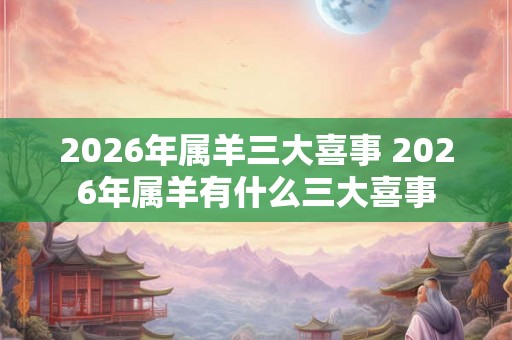 2026年属羊三大喜事 2026年属羊有什么三大喜事
