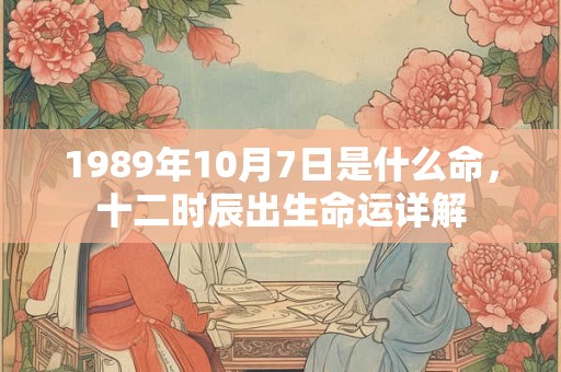 1989年10月7日是什么命,十二时辰出生命运详解 1989年10月7日是什么命,十二时辰出生命运详解