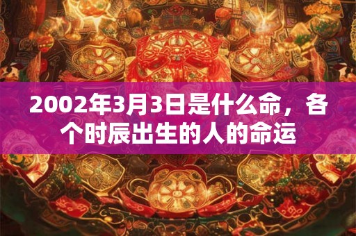 2002年3月3日是什么命，各个时辰出生的人的命运