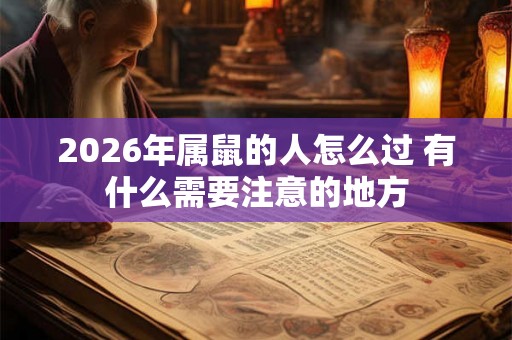 2026年属鼠的人怎么过 有什么需要注意的地方
