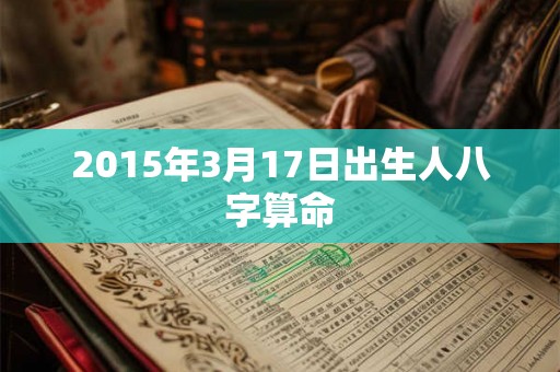 2015年3月17日出生人八字算命