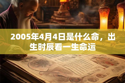 2005年4月4日是什么命，出生时辰看一生命运