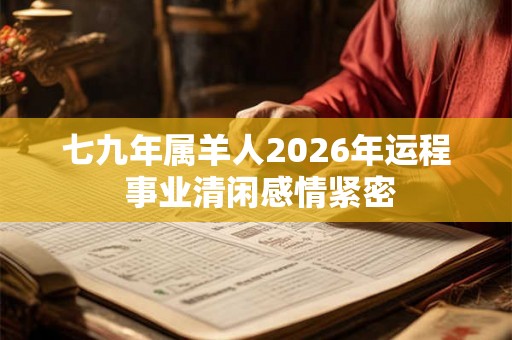 七九年属羊人2026年运程 事业清闲感情紧密 七九年属羊人2026年运程 事业清闲感情紧密