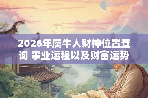 2026年属牛人财神位置查询 事业运程以及财富运势解析