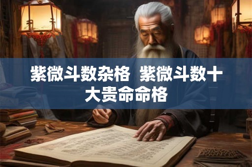 紫微斗数杂格  紫微斗数十大贵命命格