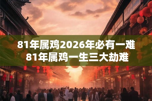 81年属鸡2026年必有一难 81年属鸡一生三大劫难