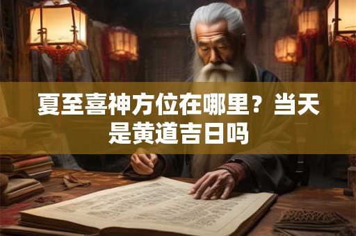 夏至喜神方位在哪里？当天是黄道吉日吗