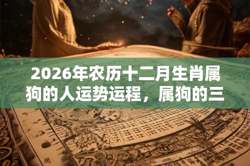2026年农历十二月生肖属狗的人运势运程，属狗的三合贵人是谁？