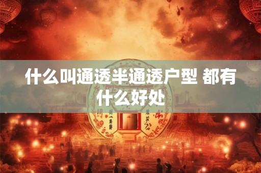 什么叫通透半通透户型 都有什么好处