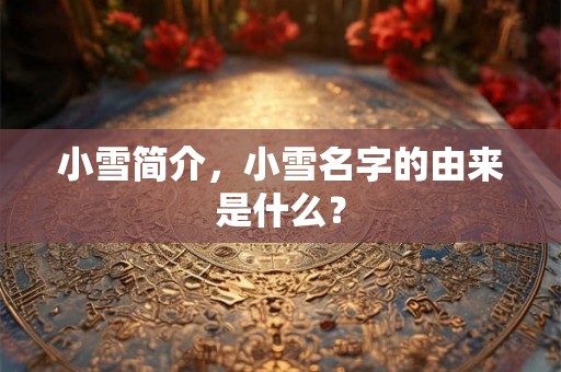 小雪简介，小雪名字的由来是什么？