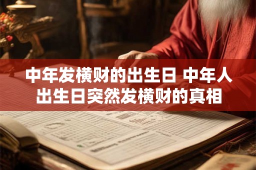 中年发横财的出生日 中年人出生日突然发横财的真相
