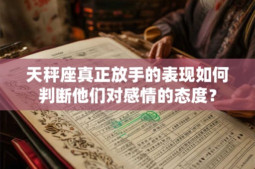 天秤座真正放手的表现如何判断他们对感情的态度？