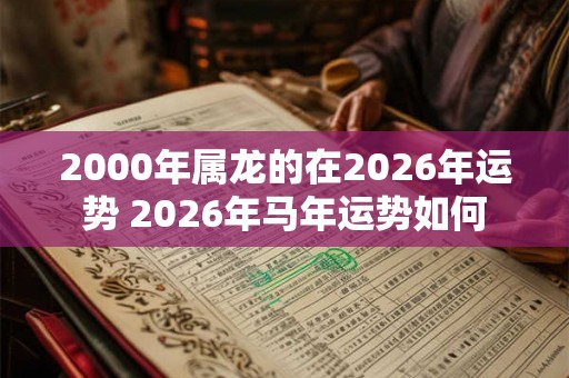 2000年属龙的在2026年运势 2026年马年运势如何