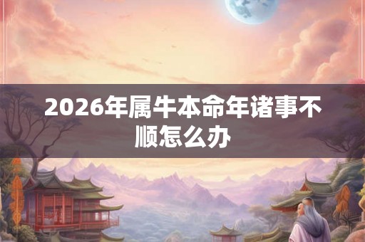 2026年属牛本命年诸事不顺怎么办