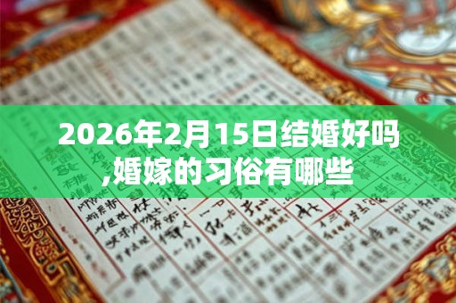 2026年2月15日结婚好吗,婚嫁的习俗有哪些