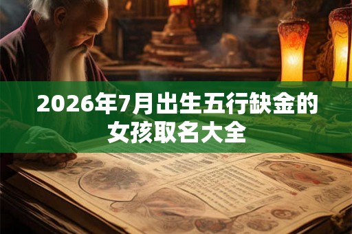 2026年7月出生五行缺金的女孩取名大全